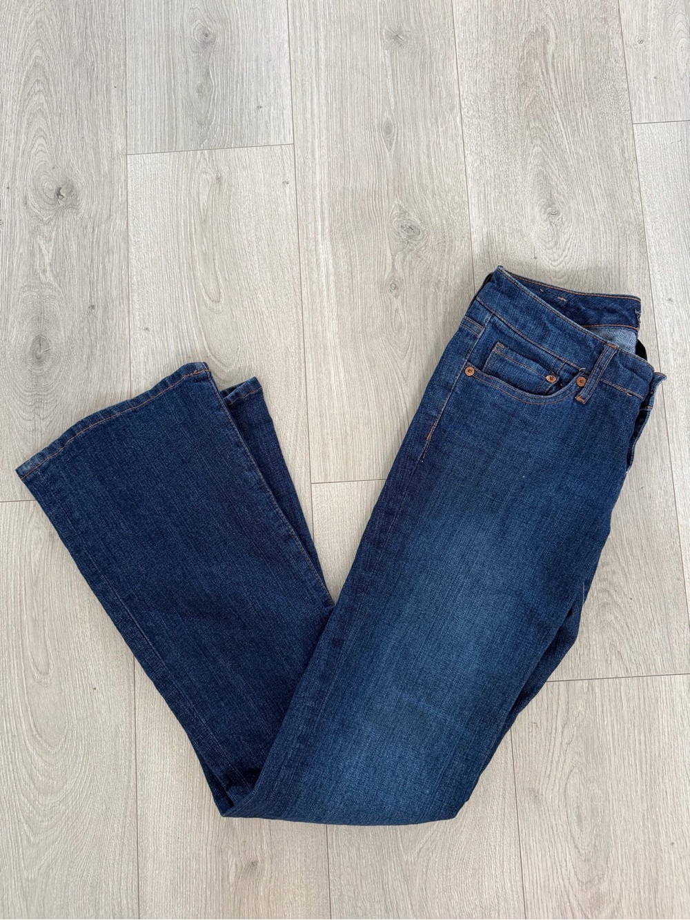 Seven7 Low-rise Dark Blue Flare Jeans
